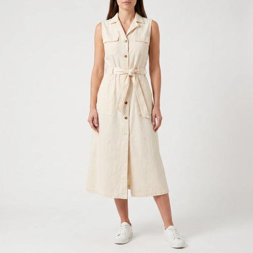 Alvoca - Sleeveless Button-Front Midi Dress