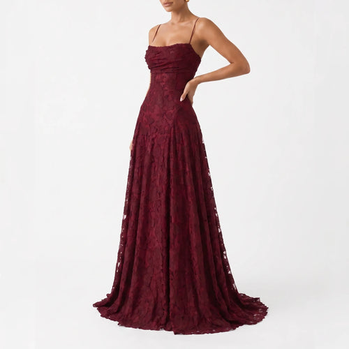AureliaGown - Textured Floral Sleeveless Maxi Dress