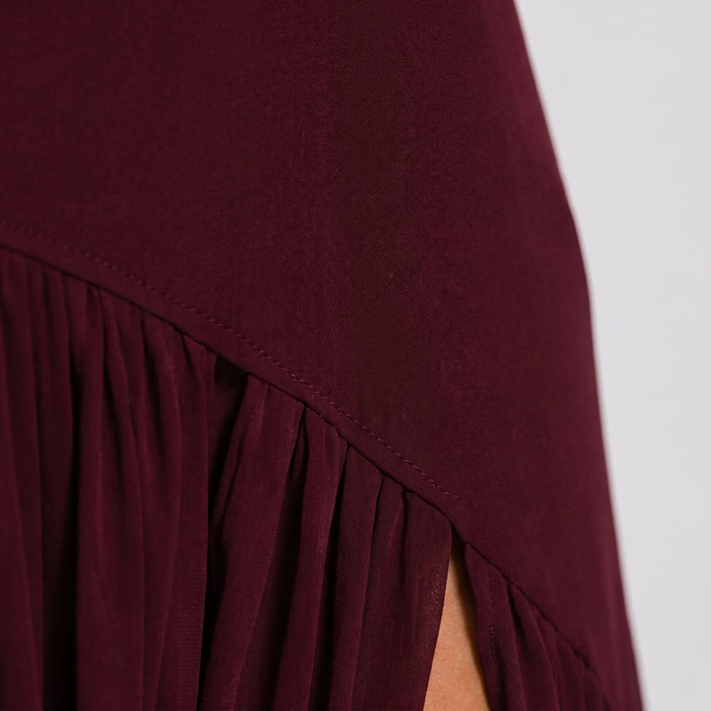 EvoraGown - Strapless Pleated Maxi Dress