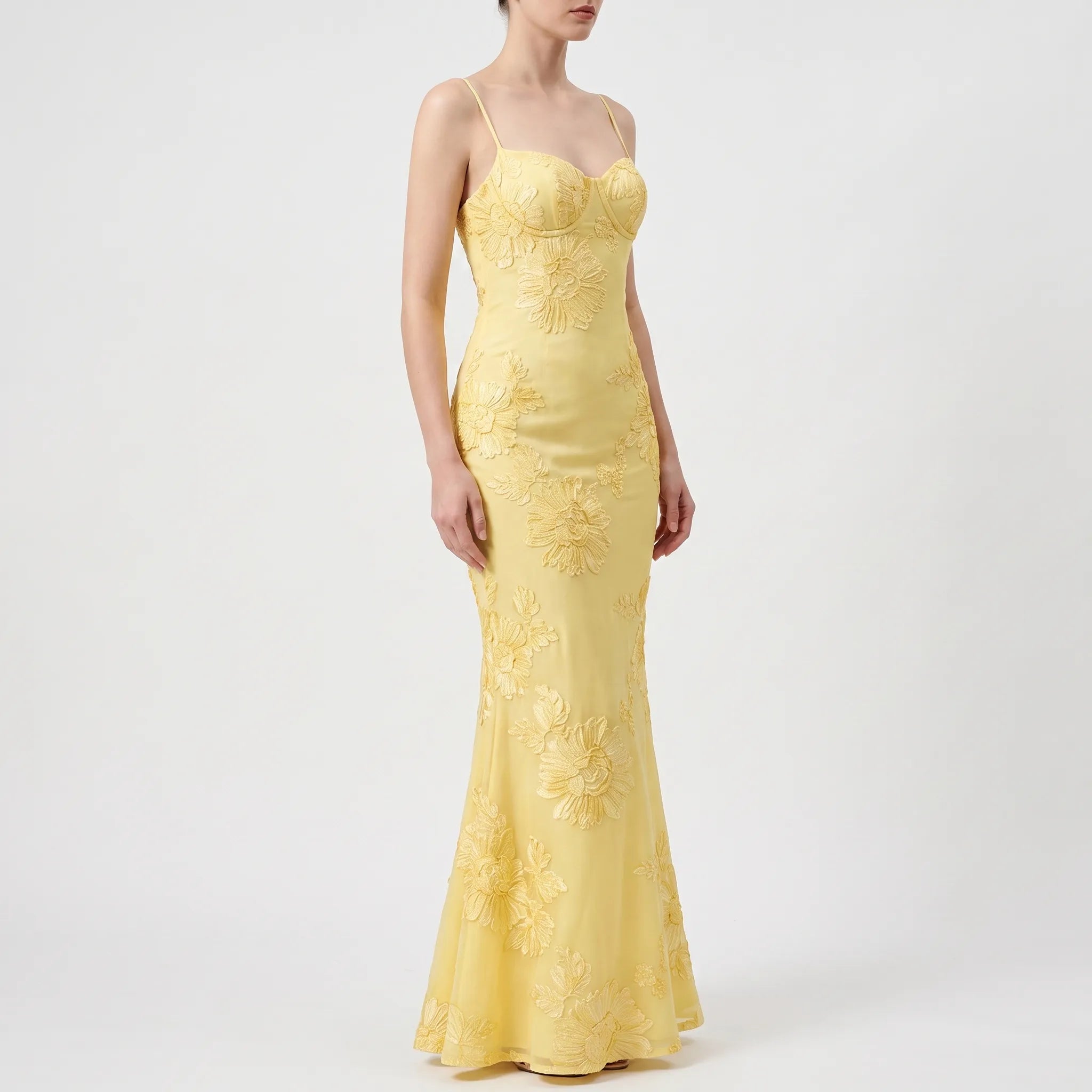 LumiMaxi - Strappy Yellow Floral Maxi Dress