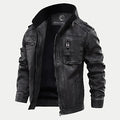 Men's Black Hooded Utility Jacket for Autumn Winter
