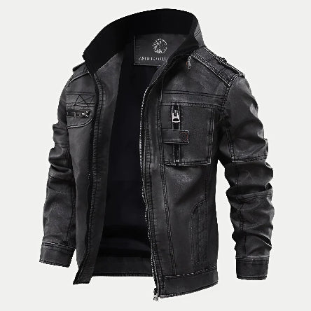 Men's Black Hooded Utility Jacket for Autumn Winter