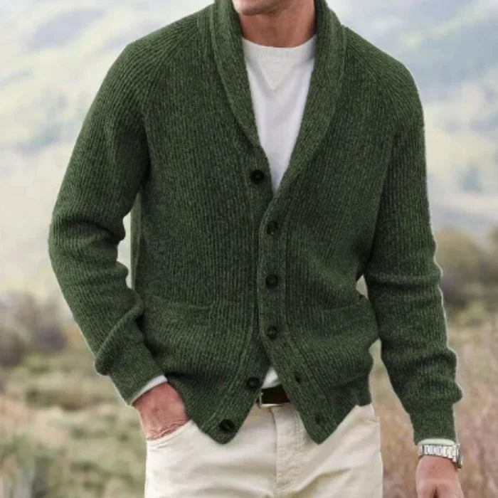 Men's Button Front Cardigan for Autumn Winter Wear