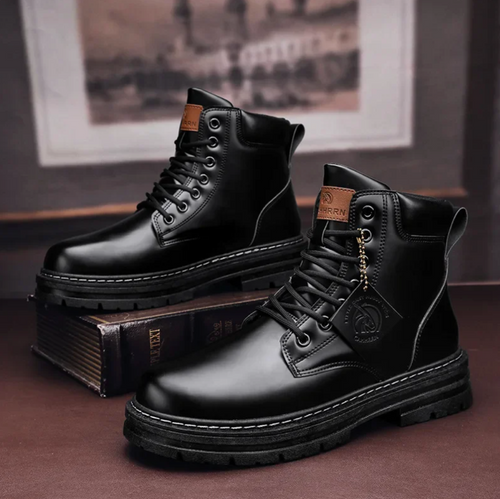 Men's Casual Lace-Up Boots for Autumn Winter Outdoors