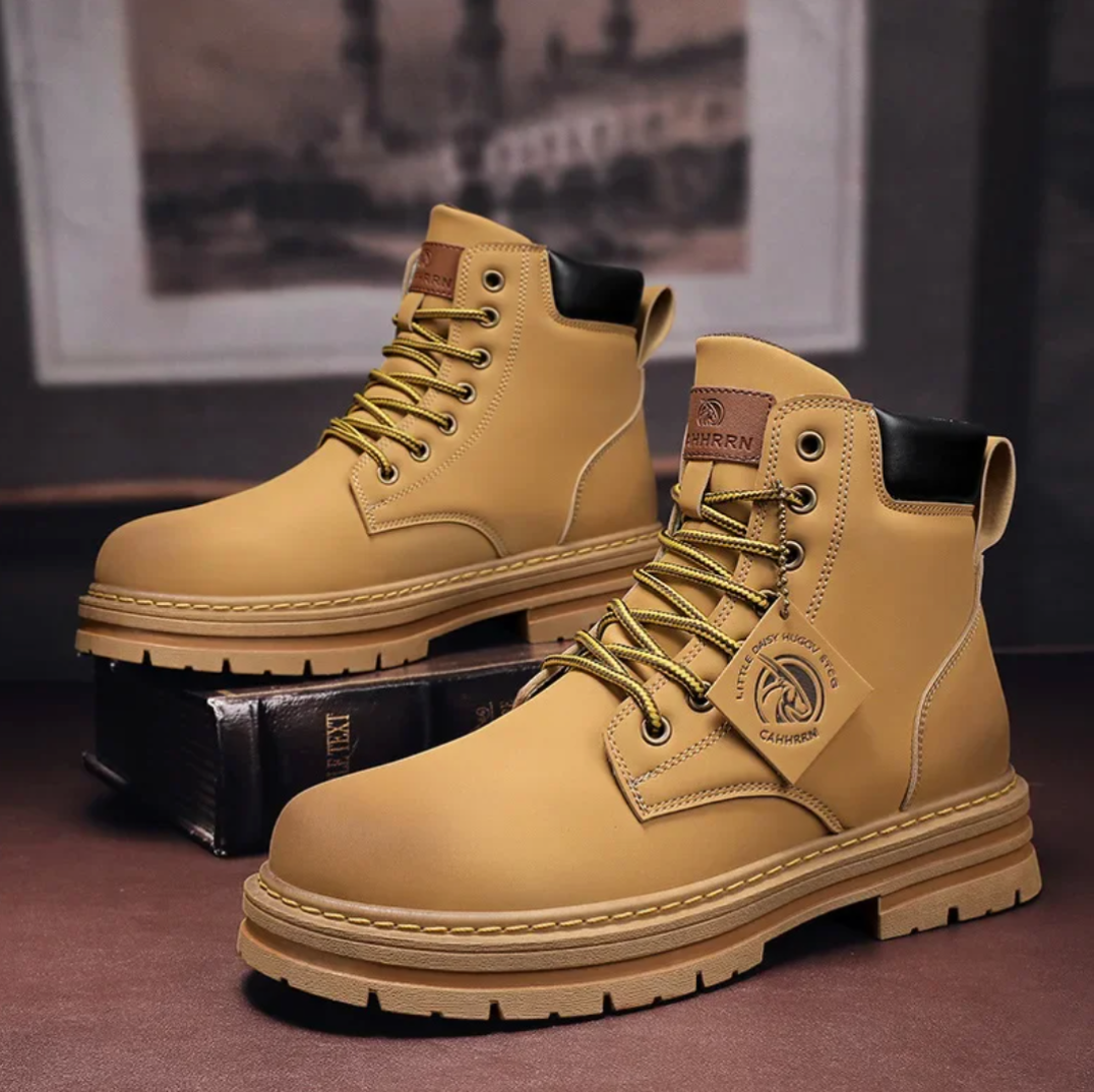 Men's Casual Lace-Up Boots for Autumn Winter Outdoors