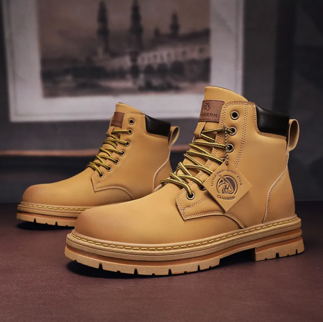 Men's Casual Lace-Up Boots for Autumn Winter Outdoors