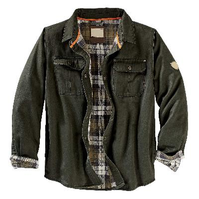 Men's Casual Trucker Jacket with Plaid Lining Autumn