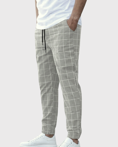 Men's Checked Jogger Trousers for Everyday Casual Wear