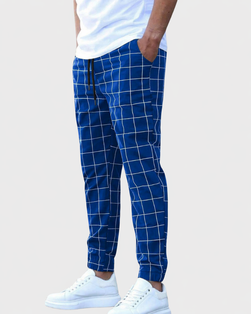 Men's Checked Jogger Trousers for Everyday Casual Wear