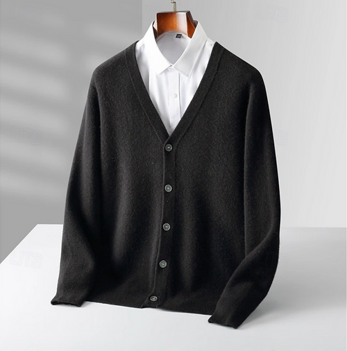 Men's Classic Button Cardigan for Autumn Winter Wear