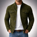 Men's Classic Button Front Jacket With Utility Pockets