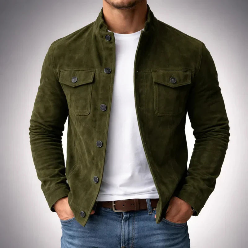Men's Classic Button Front Jacket With Utility Pockets