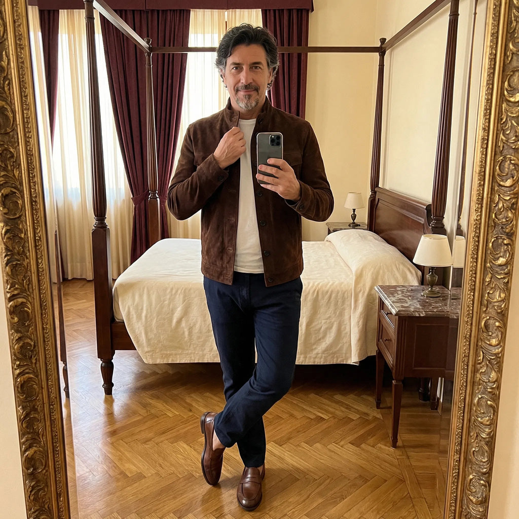 Men's Classic Button Front Jacket With Utility Pockets