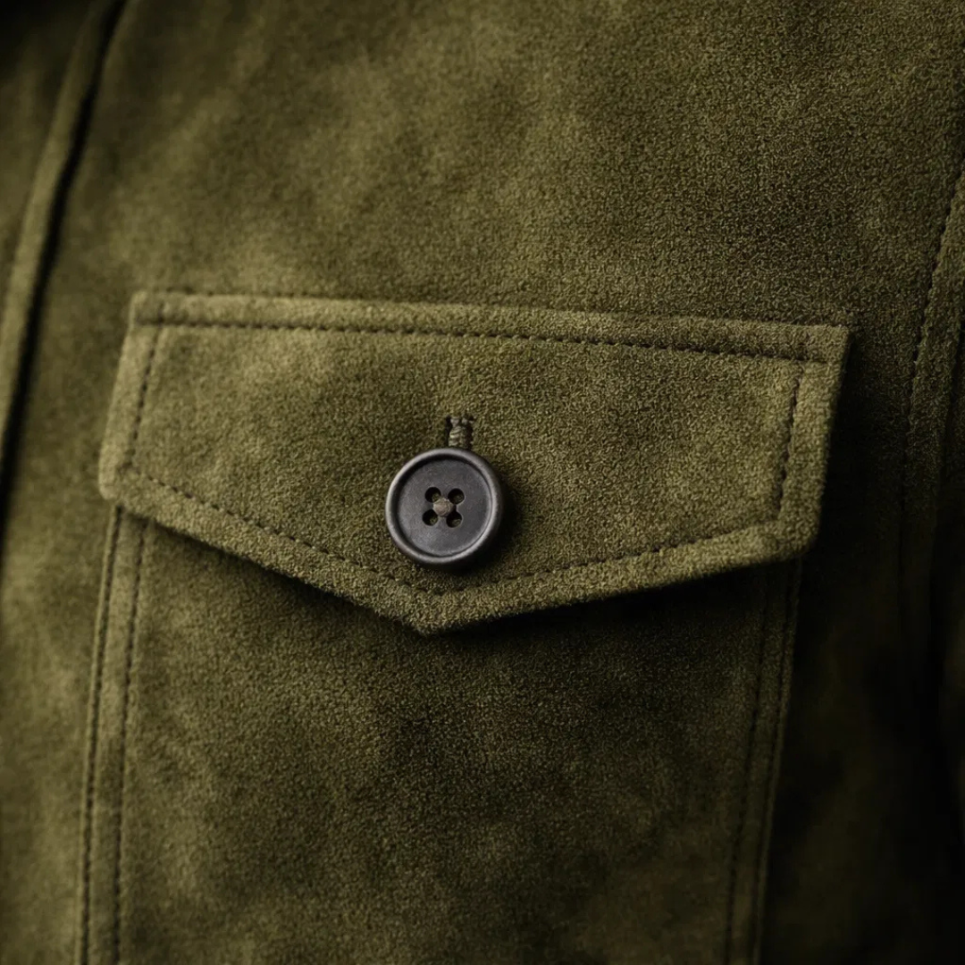 Men's Classic Button Front Jacket With Utility Pockets