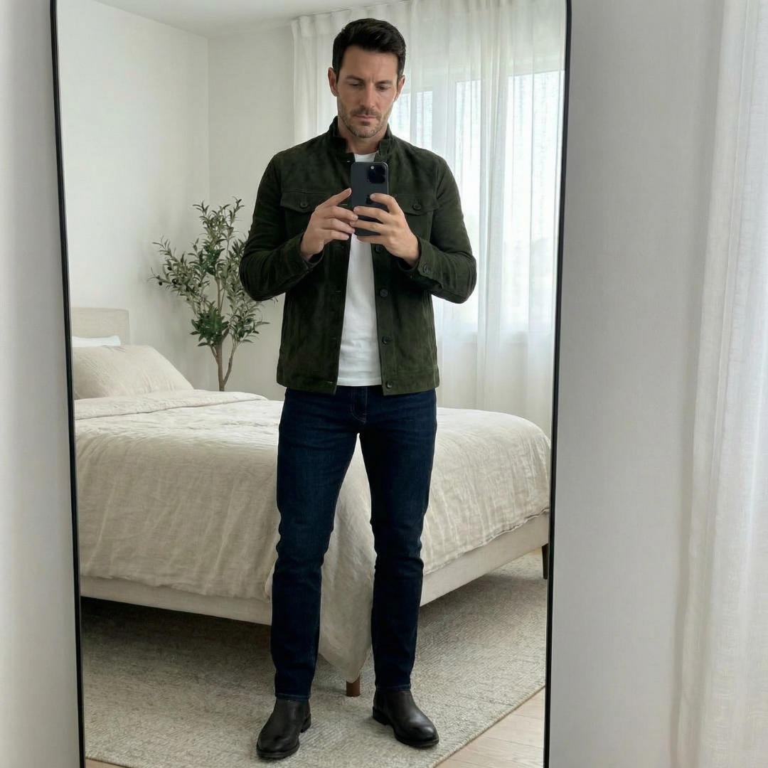 Men's Classic Button Front Jacket With Utility Pockets