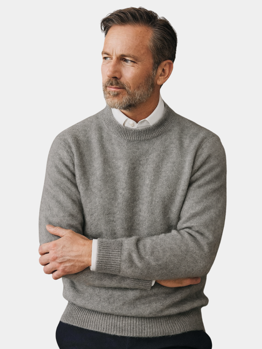 Men's Classic Crew Neck Sweater for Autumn Winter