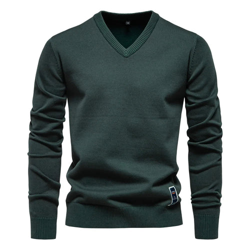 Men's Classic V-Neck Sweater for Autumn Winter Wear