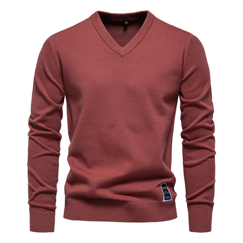 Men's Classic V-Neck Sweater for Autumn Winter Wear