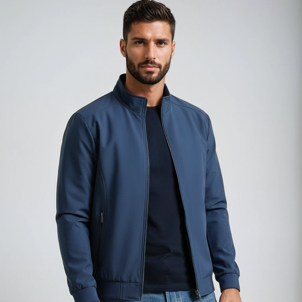 Men's Classic Zip Front Jacket for Everyday Layering