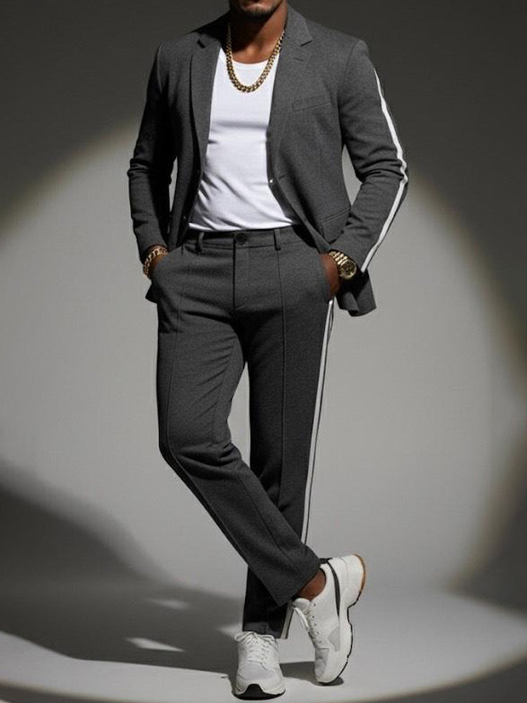 Men's Coordinated Jacket and Trousers Set for Travel