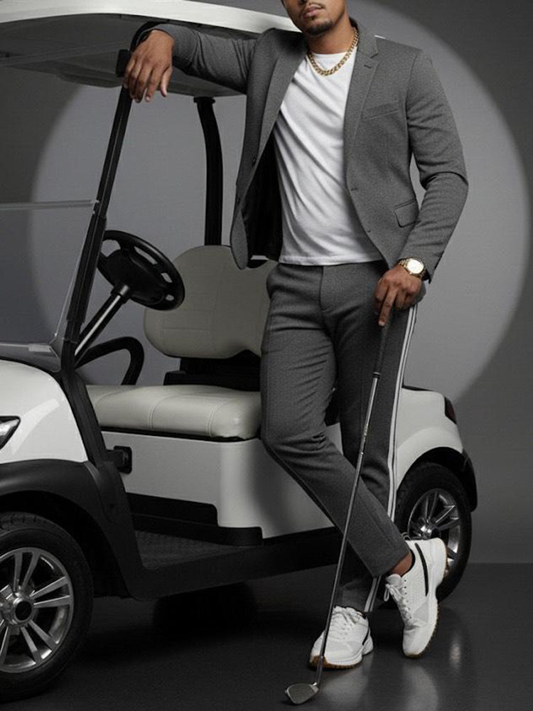 Men's Coordinated Jacket and Trousers Set for Travel