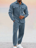 Men's Coordinated Shirt And Trousers Set for Outings