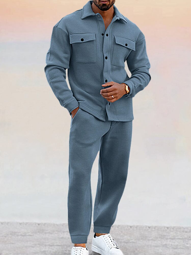 Men's Coordinated Shirt And Trousers Set for Outings