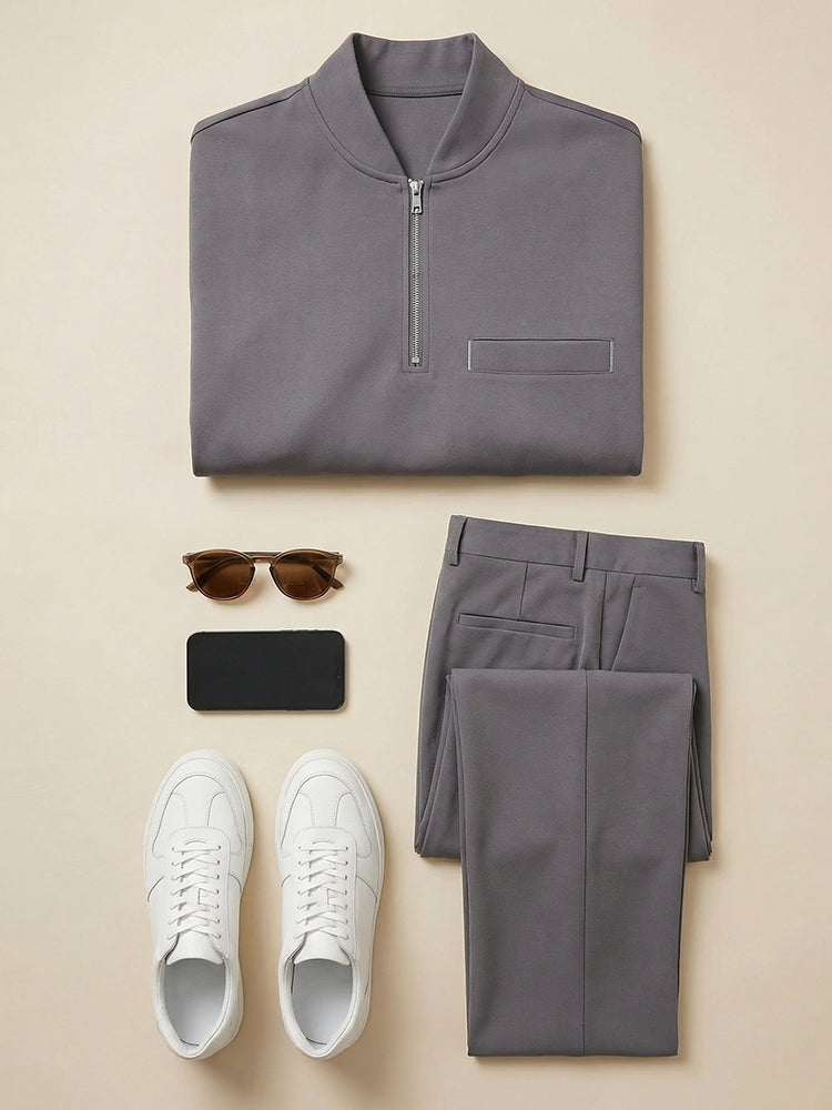 Men's Coordinated Top and Trousers Set for Travel