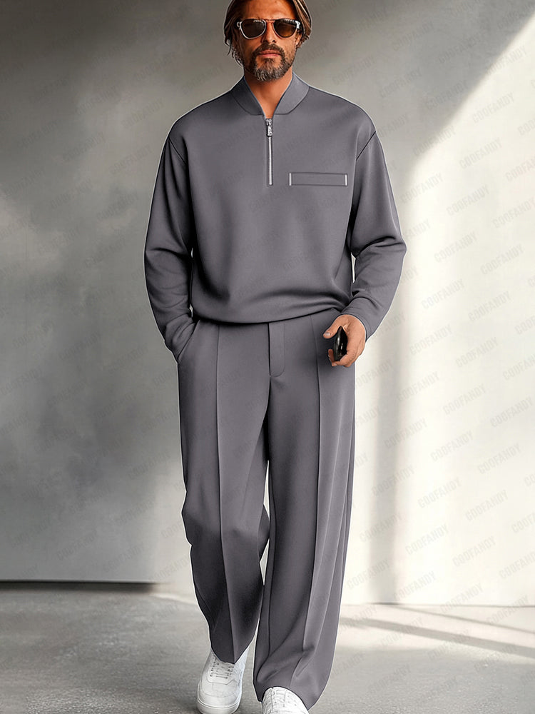 Men's Coordinated Top and Trousers Set for Travel