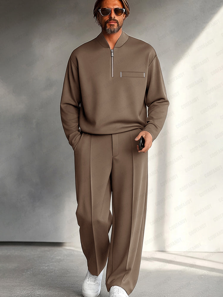 Men's Coordinated Top and Trousers Set for Travel