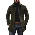 Men's Corduroy Buttoned Jacket for Autumn Winter Wear