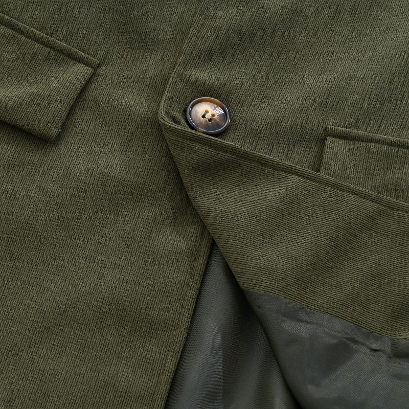 Men's Corduroy Buttoned Jacket for Autumn Winter Wear
