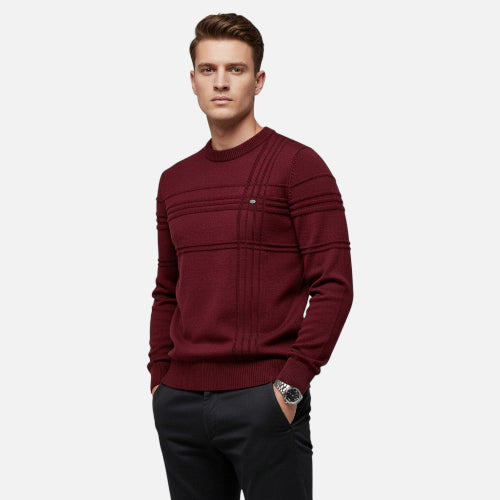 Men's Crew Neck Sweater for Autumn Winter Wear