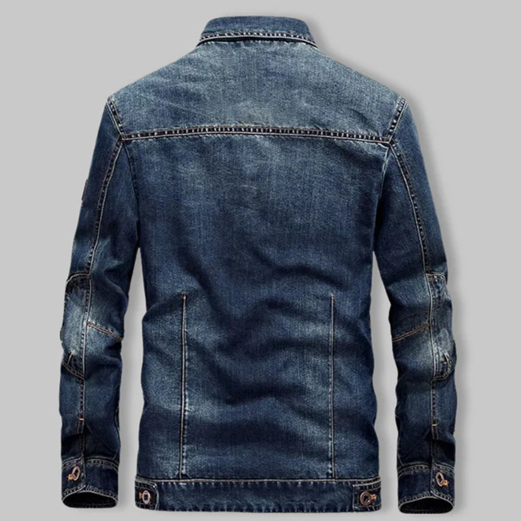 Men's Denim Jacket for Autumn Winter Everyday Wear