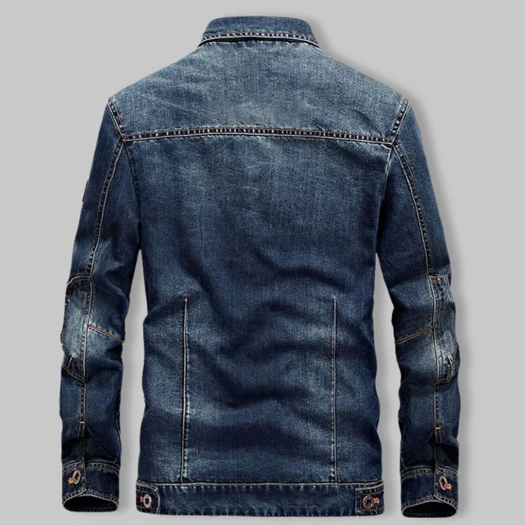 Men's Denim Jacket for Autumn Winter Everyday Wear