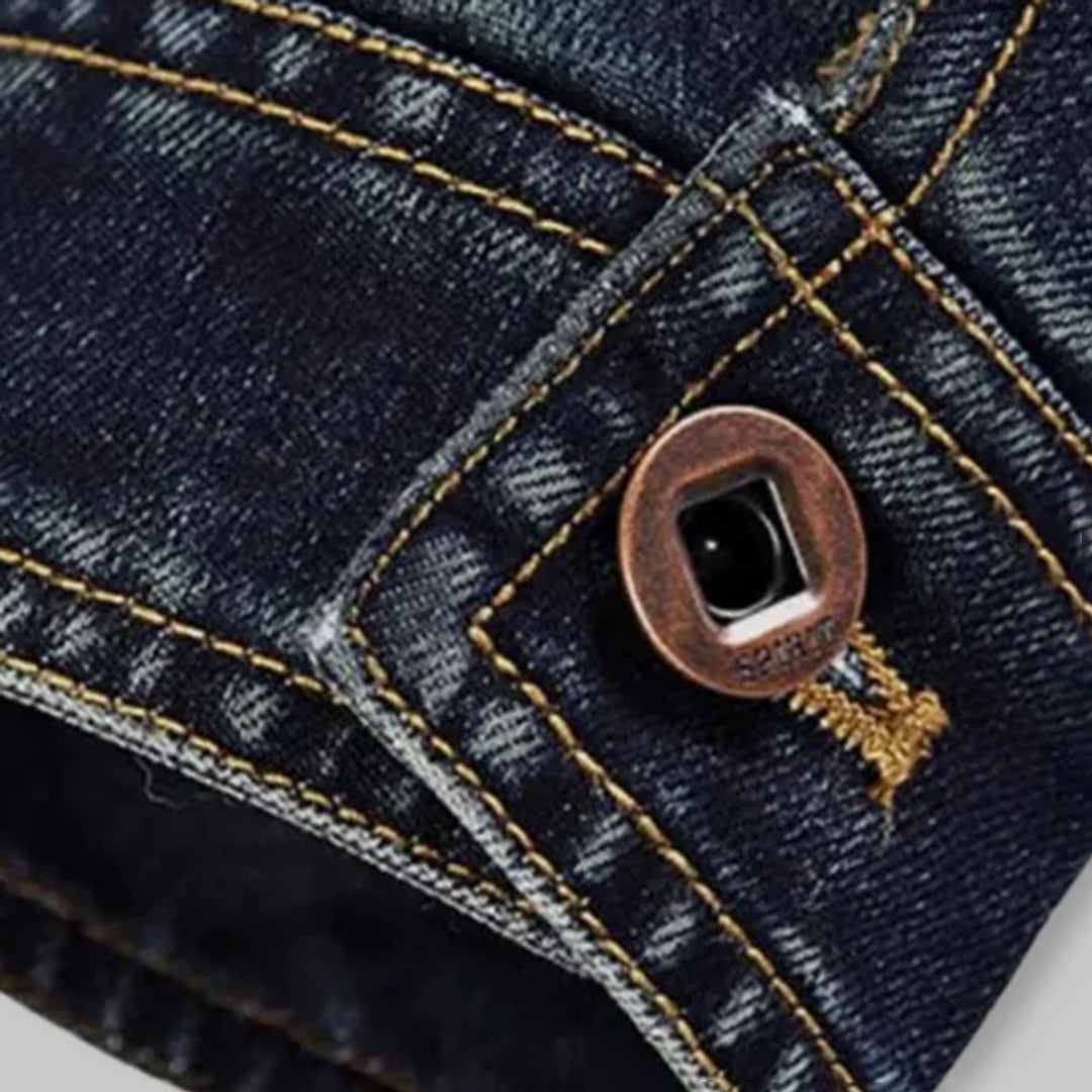 Men's Denim Jacket for Autumn Winter Everyday Wear