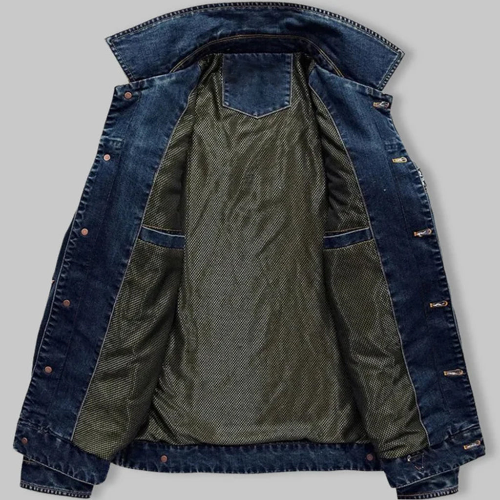 Men's Denim Jacket for Autumn Winter Everyday Wear