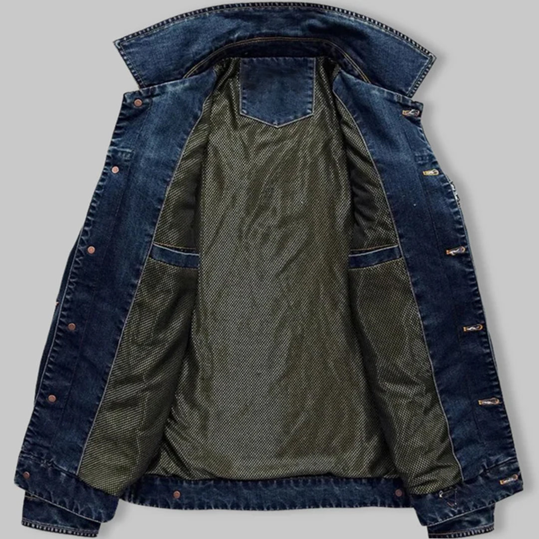 Men's Denim Jacket for Autumn Winter Everyday Wear