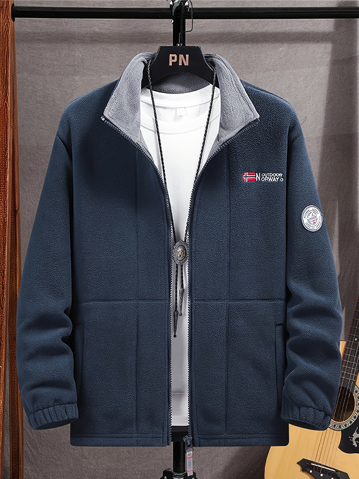 Men's Fleece Jacket for Outdoor Autumn Winter Layering