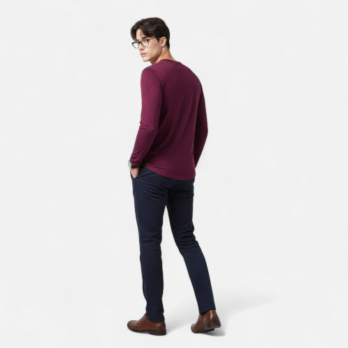Men's Henley Shirt for Autumn and Winter