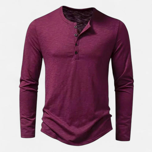 Men's Henley Shirt for Autumn and Winter