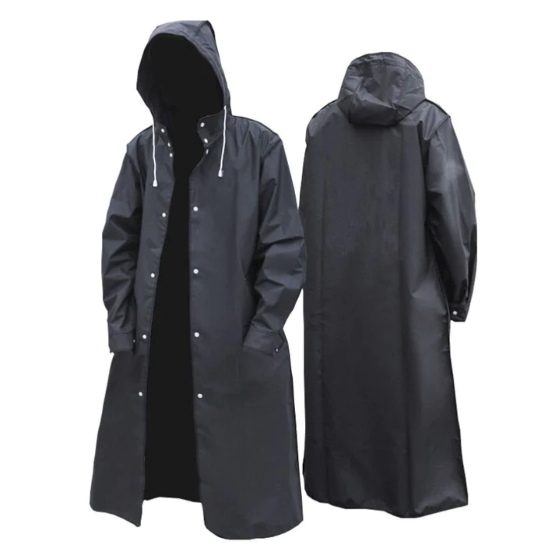 Men's Hooded Longline Jacket for Autumn Winter Wear