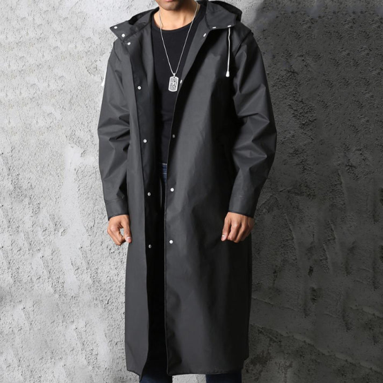 Men's Hooded Longline Jacket for Autumn Winter Wear
