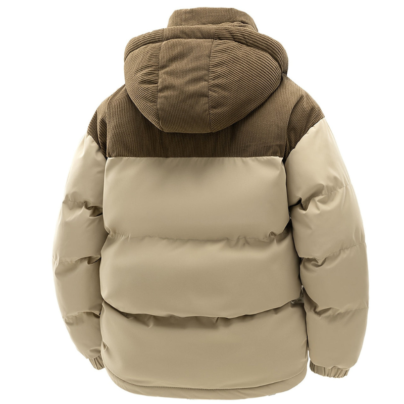 Men's Hooded Puffer Jacket for Autumn Winter Outdoor