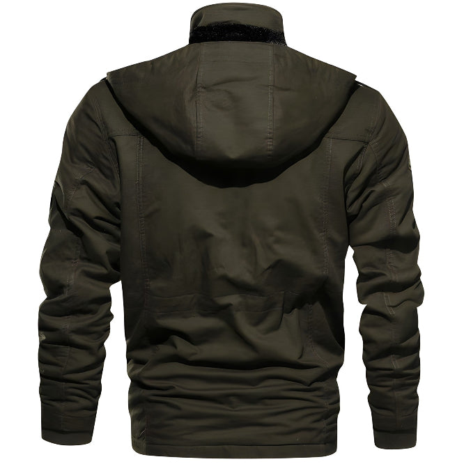 Men's Hooded Utility Jacket for Autumn Winter Wear