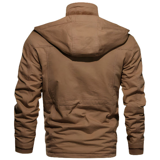 Men's Hooded Utility Jacket for Autumn Winter Wear