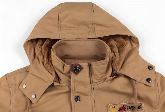 Men's Hooded Utility Jacket for Autumn Winter Wear