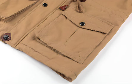 Men's Hooded Utility Jacket for Autumn Winter Wear