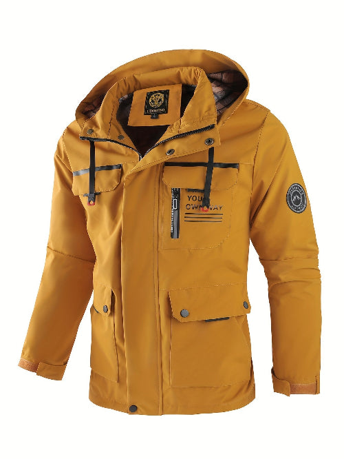 Men's Hooded Utility Jacket for Cold Weather
