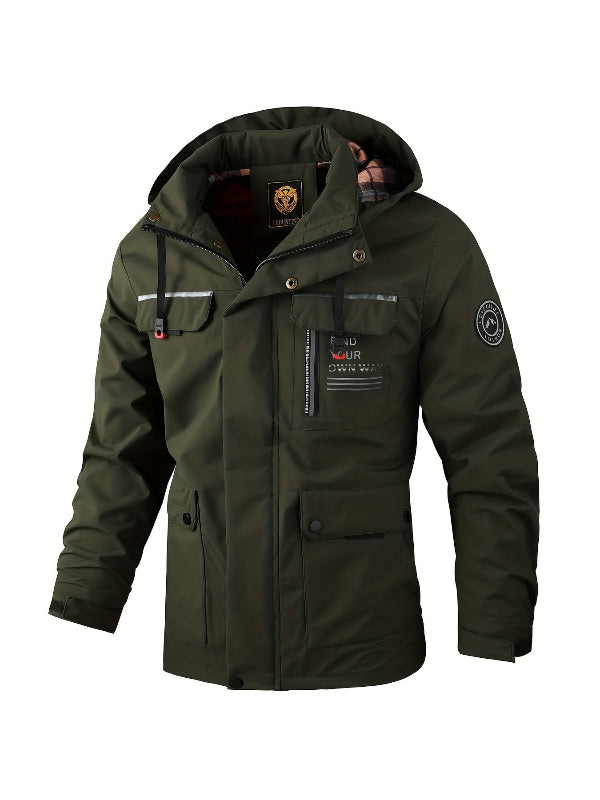 Men's Hooded Utility Jacket for Cold Weather